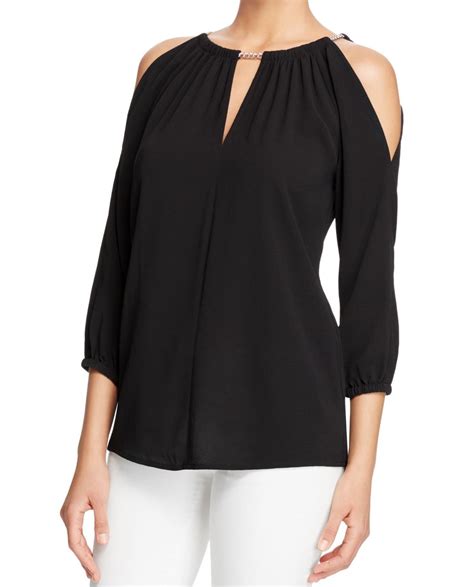 michael michael kors olinda peplum blouse black|Michael Kors Women's Blouse Shirts & Tops .